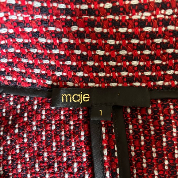 Maje Black/Red/White Shacket - Picture 4 of 9